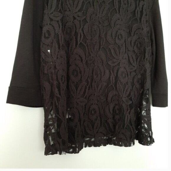 GREEN ENVELOPE Los Angeles SemiSheer Lace Back Top Black Sz M - Picture 14 of 14